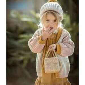 Wild Wawa Rainbow Cardigan Toddler 18-24M Boho Knit Sweater EUC
